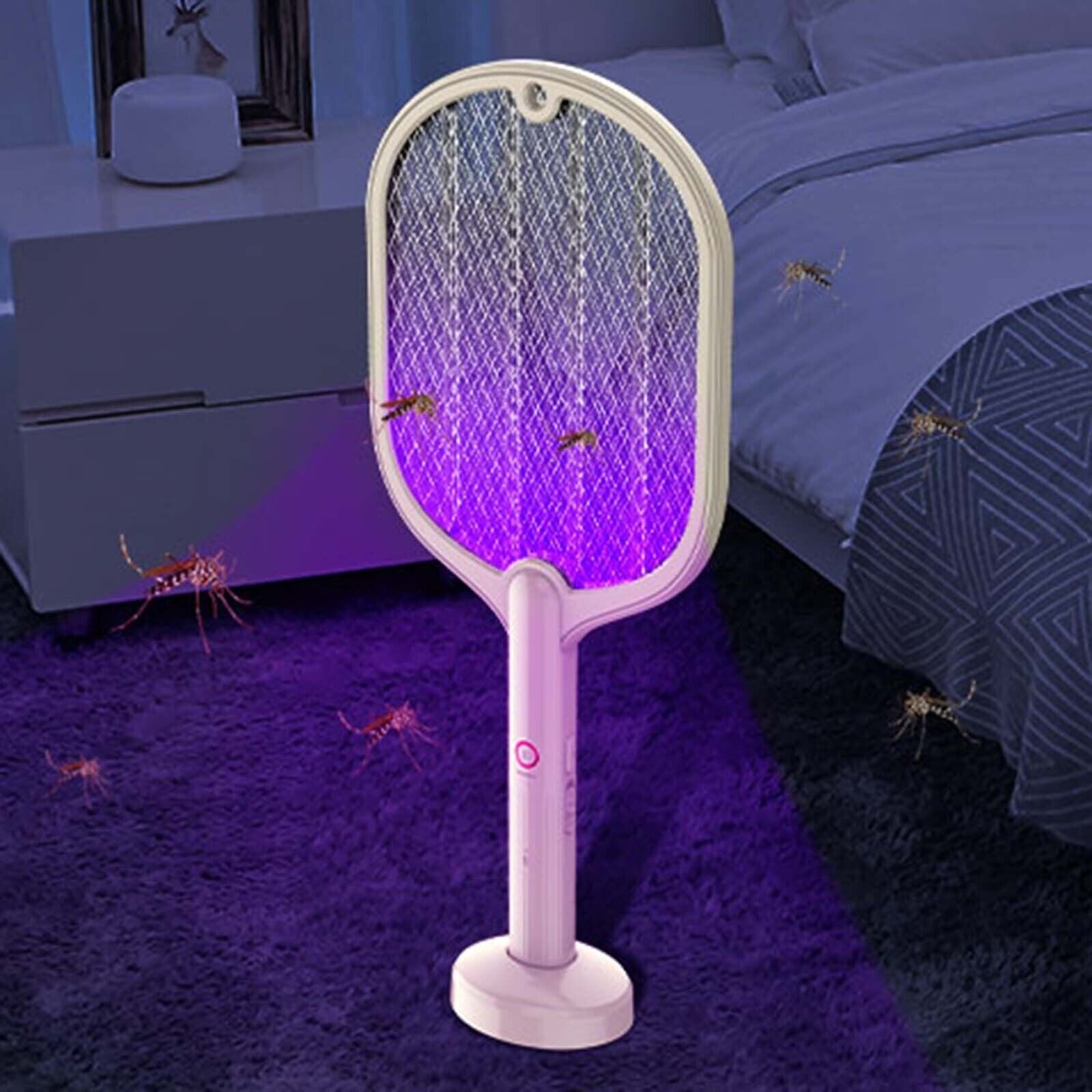 Rechargeable Bug Zapper Mosquito Swatter Racket Electric Fly Insect Killer USB