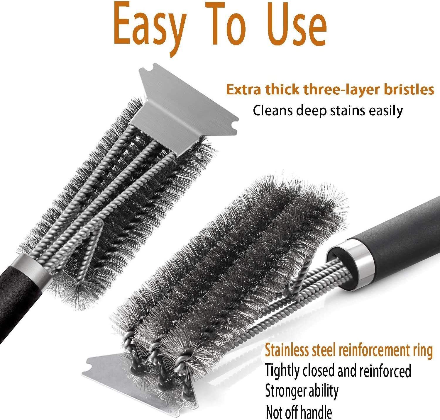 BBQ Grill Brush Scraper Cleaning Stainless Steel Cleaner Scrubber Scraper Tool