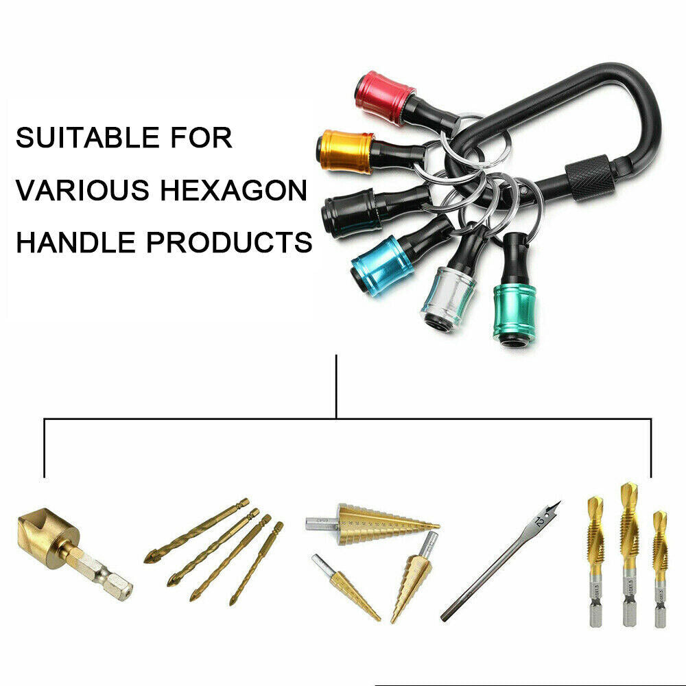 6PCS Hex Shank Screwdriver Bit Holder Extension Bar Keychain Driver Keyring