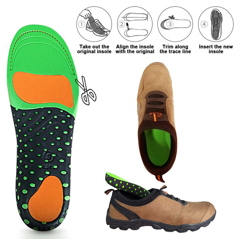 A Pair Orthotic Insoles Arch Support Flat Foot High Plantar Feet Fasciitis Pad Insert