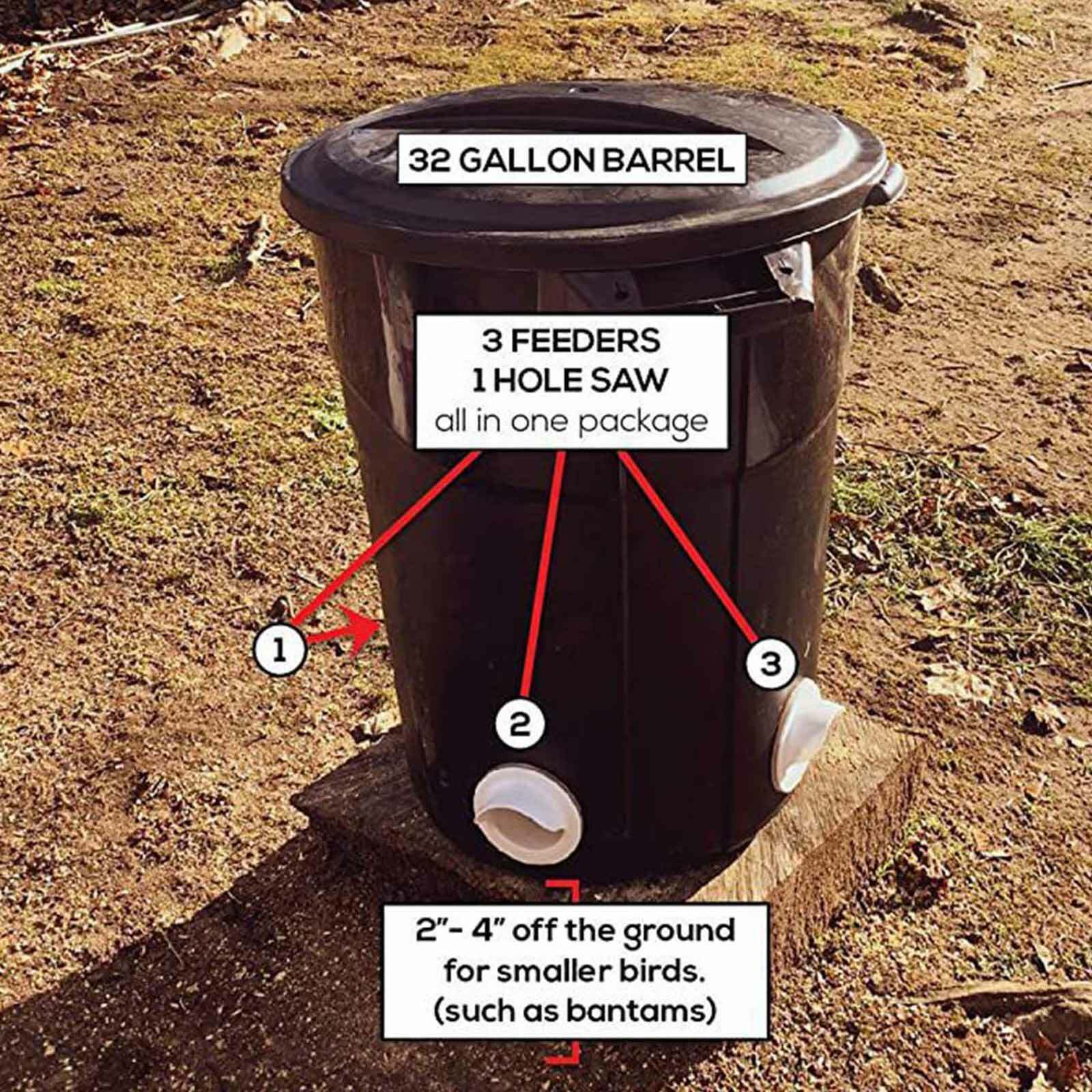 Chicken Feeder Poultry Pro Feeder DIY Port PVC Gravity Fed Chicken Feeder