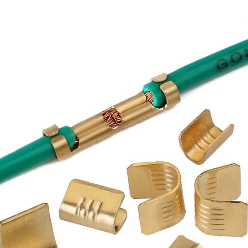 380pcs U-Shaped Copper Wire Crimps Terminal Cold Pressing Connectors