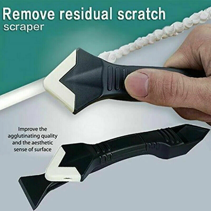 Silicone Caulking 3 in 1 Tool Removal Residue Scraper Kit Sealant Replace Set