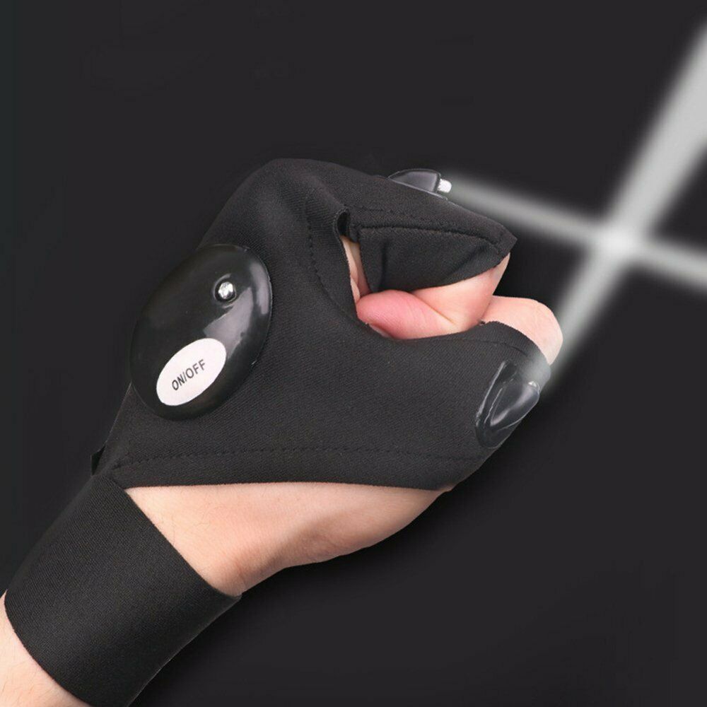 2pcs Finger Glove with LED Light Flashlight Gloves Outdoor Gear Rescue Night Fishing