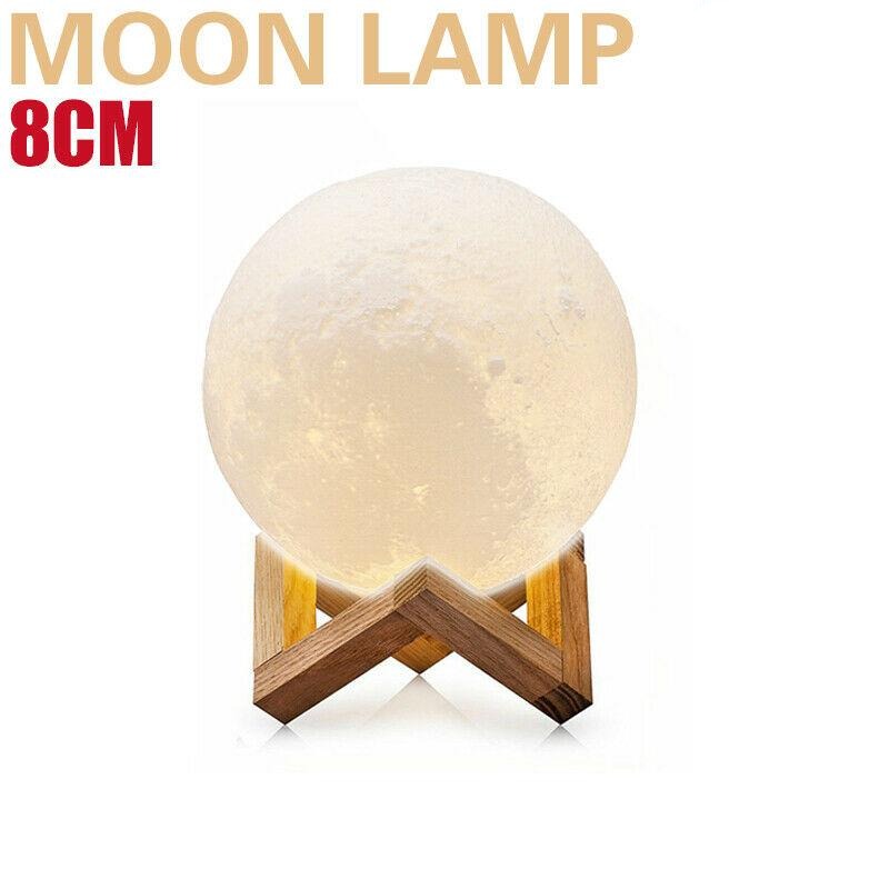 8cm 3D Dimmable Moon Touch Sensor Lamp