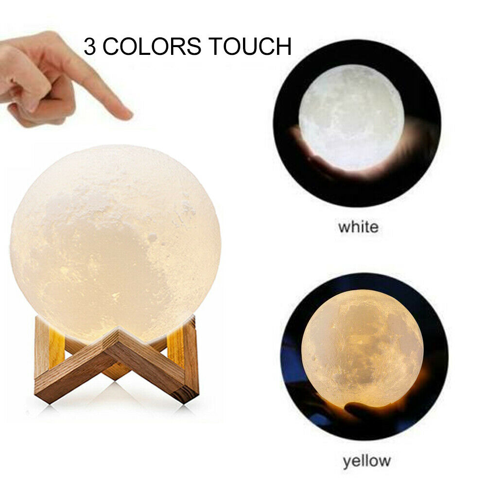 8cm 3D Dimmable Moon Touch Sensor Lamp