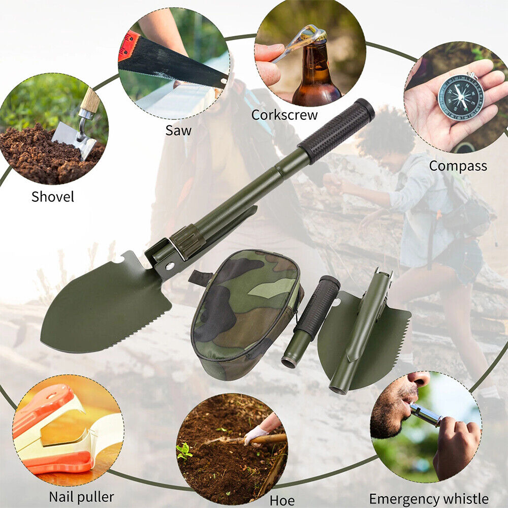 Multi-Tools Survival Folding Shovel Outdoor Garden Camping Hiking Spade Foldable