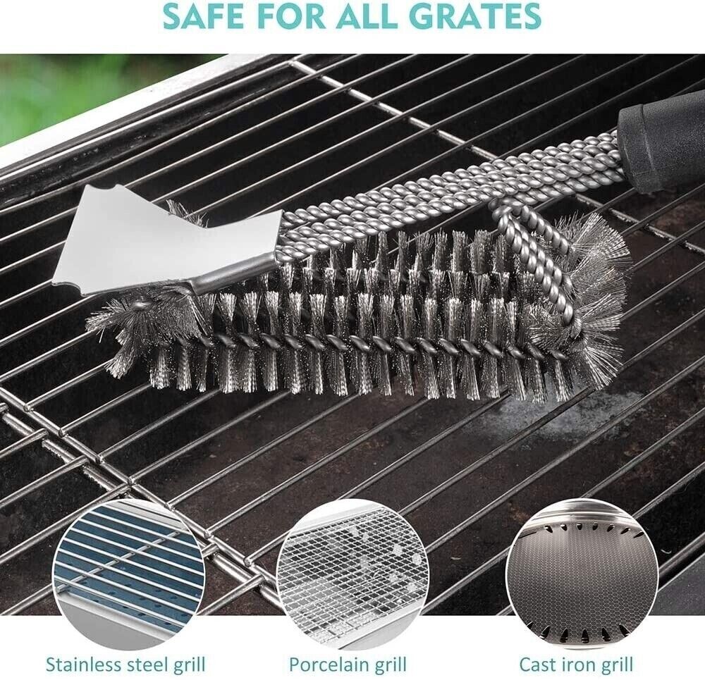 BBQ Grill Brush Scraper Cleaning Stainless Steel Cleaner Scrubber Scraper Tool