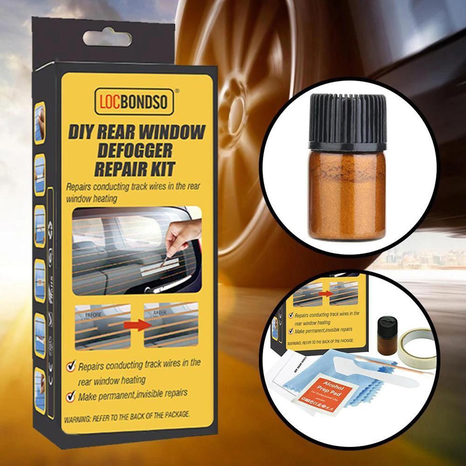 LOCBONDSO Complete Rear Window Defogger/Demister Repair Kit