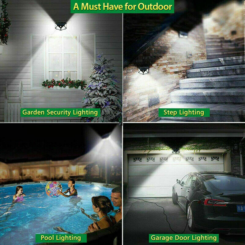 100LED Solar Powered PIR Motion Sensor Light Garden Outdoor Security Lights