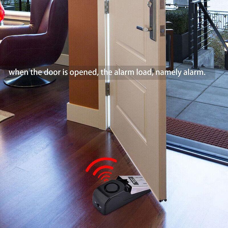 Home Security Wedge Door Stop Alarm System Device Intruder Alert Detection