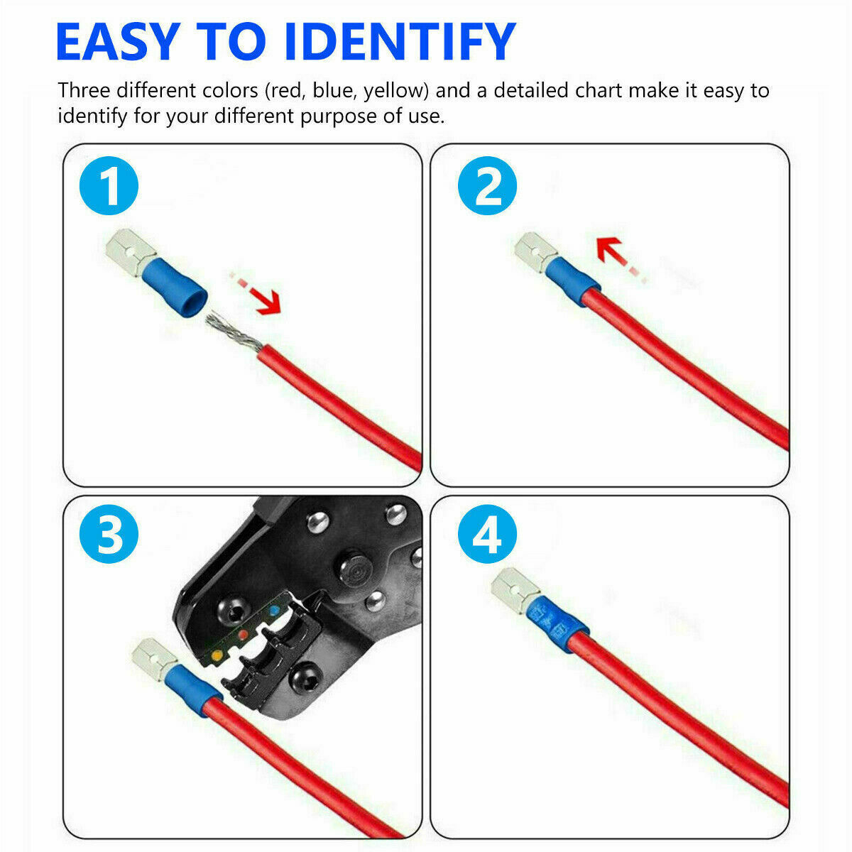 280Pcs Waterproof Cable Lug Ring Battery Copper Tube Connector Kits Terminal Crimper Flat