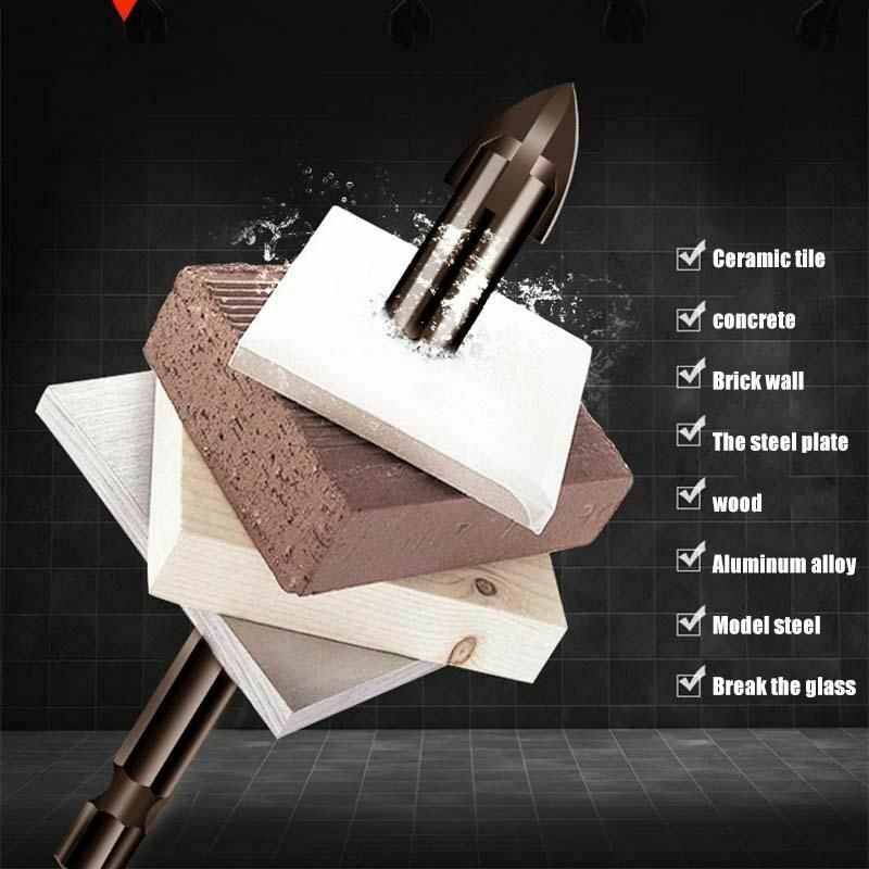 5Pcs Universal Efficient Drilling Tool Multifunctional Cross Alloy Drill Bit