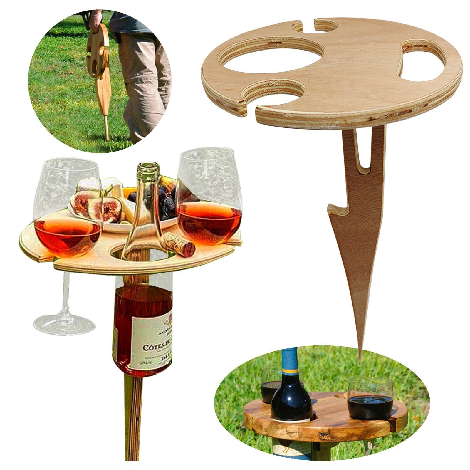 Outdoor Portable Wine Table, Foldable Wine Table Beach Portable Wine Table