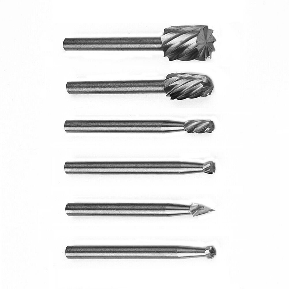 6pc HSS Router Drill Bits Rotary Burrs Tool For Wood Metal Carving Milling