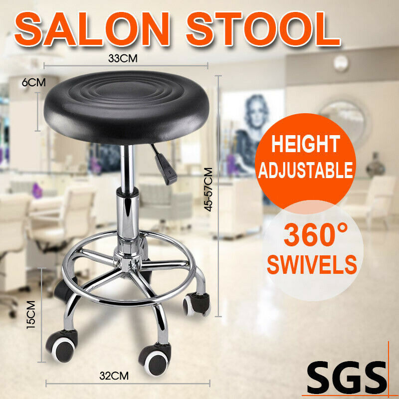 PU Leather Swivel Round Beauty Stool for Salon Lab