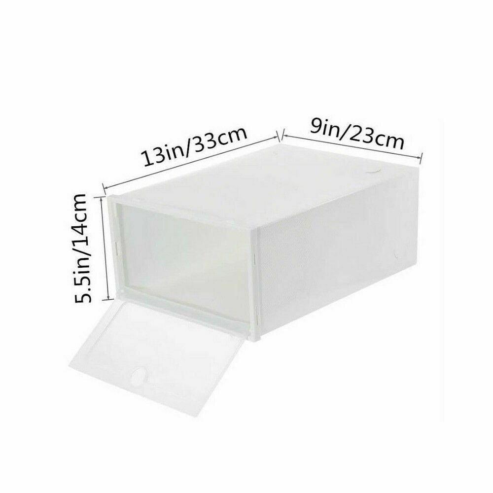 6x Stackable Transparent Shoe Drawer