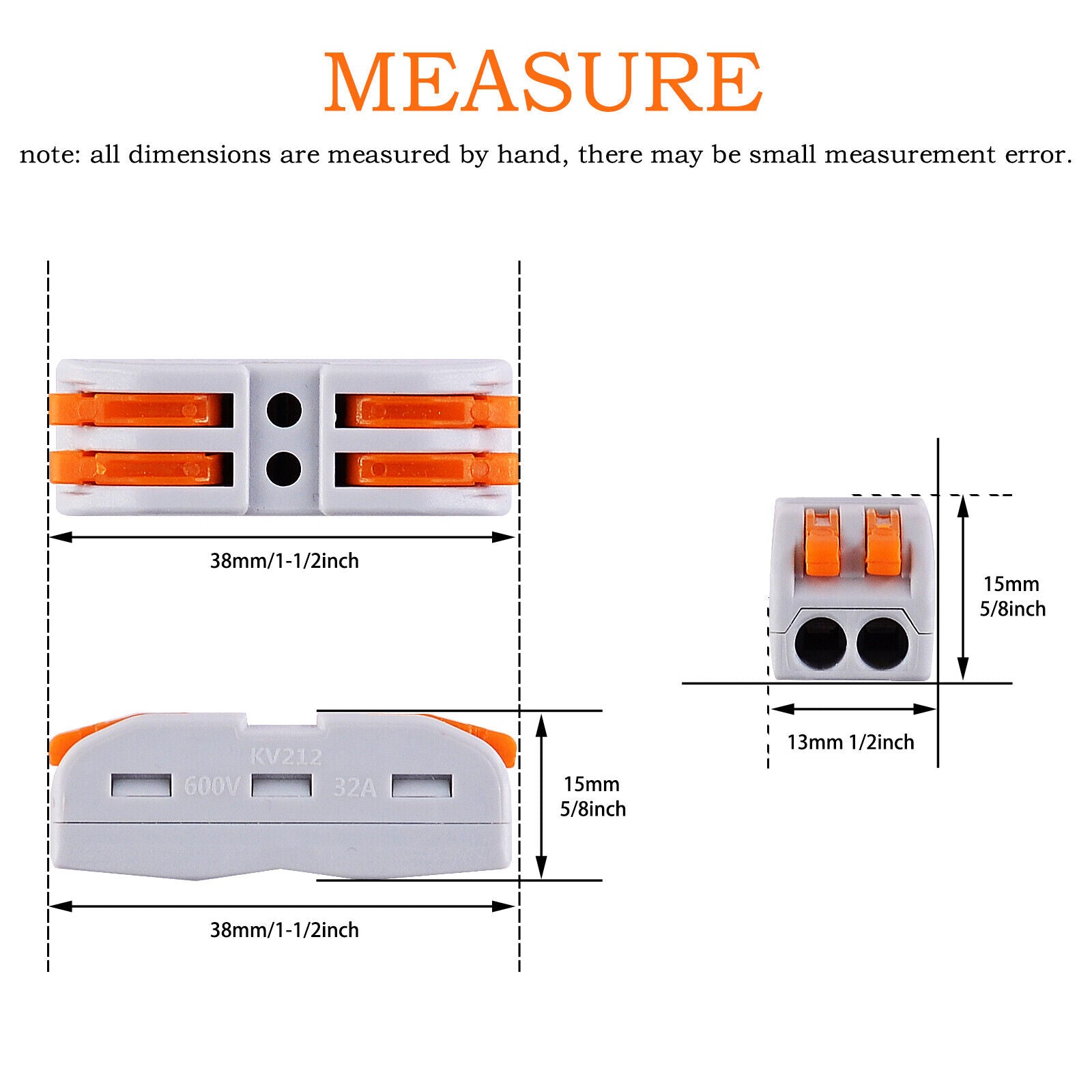 60pcs Reusable Spring Lever Terminal Block Cable Wire Connector 2/3/5 Way