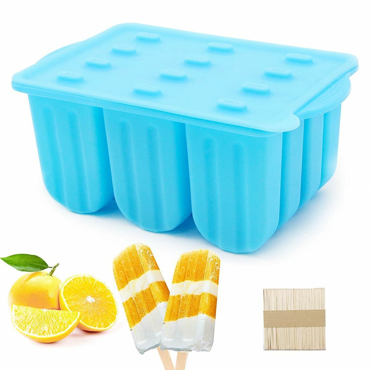 Silicone Ice Cream Mould Block 12 Frozen Molds Icy Pole Jelly Popsicle Maker