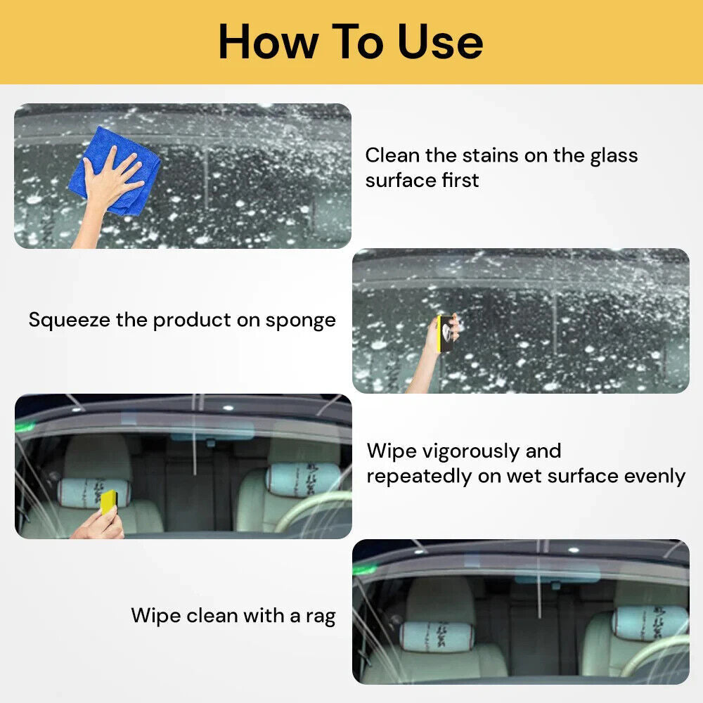 Car Glass Clean Polishing Spray Hard Spot Remover Windshields Deep Cleaning