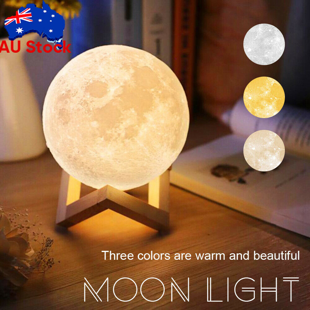 8cm 3D Dimmable Moon Touch Sensor Lamp