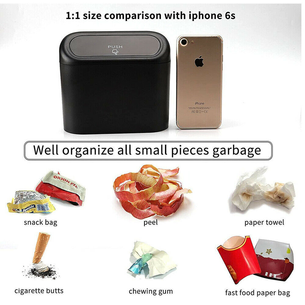 Auto Car Trash Rubbish Can Garbage Dust Dustbin Box Case Holder Bin Mini Trash