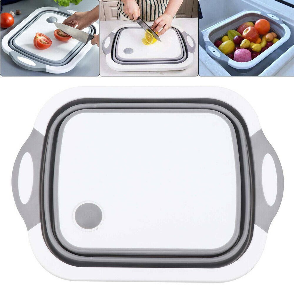 4 in 1 Folding Chopping Cutting Board Multifunctional Tool Sink Drain Basket NEW