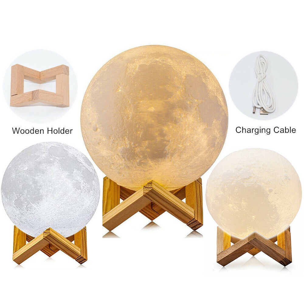 8cm 3D Dimmable Moon Touch Sensor Lamp