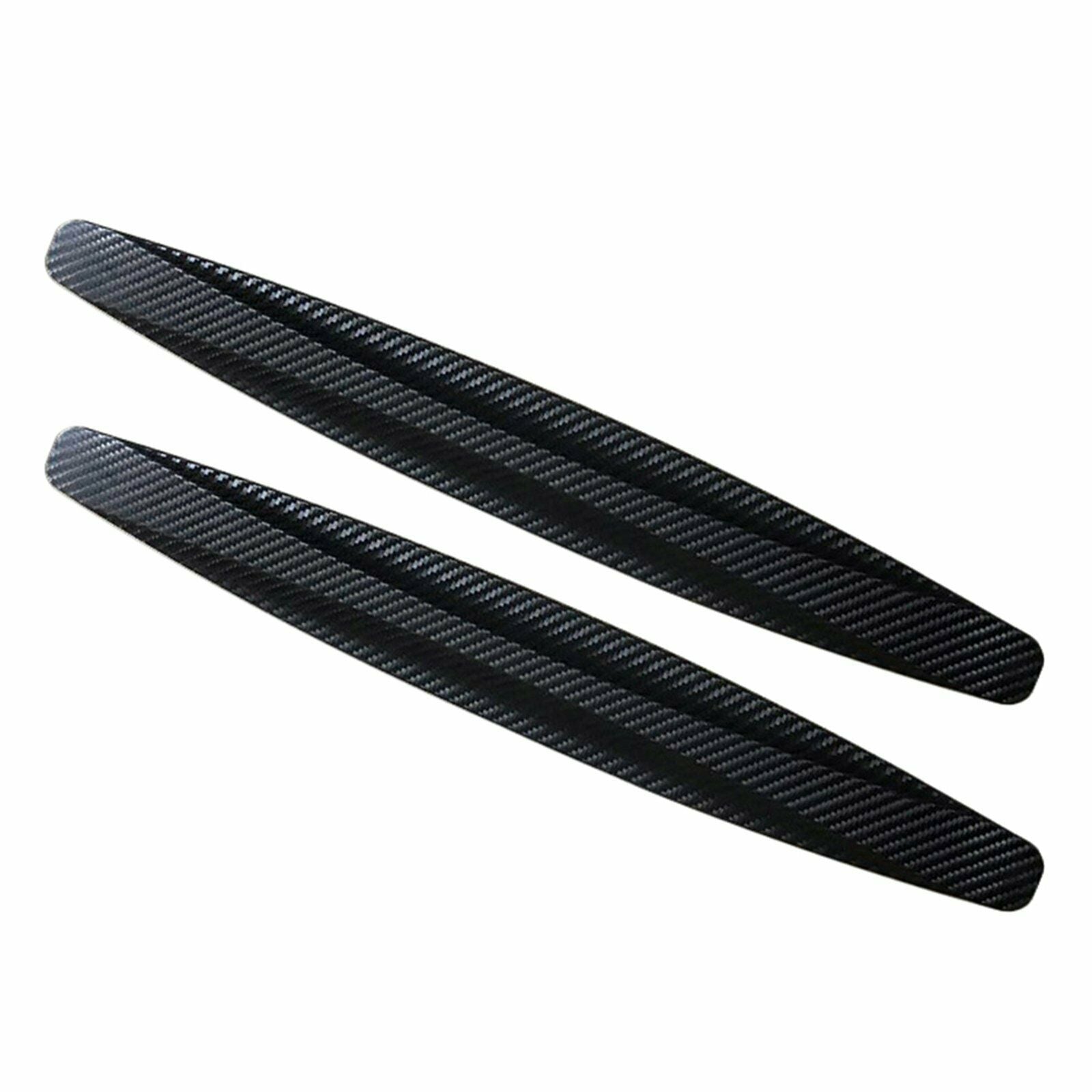 2pcs Car Carbon Fiber Anti-rub Unique Black Strip Bumper Corner Protector Guard