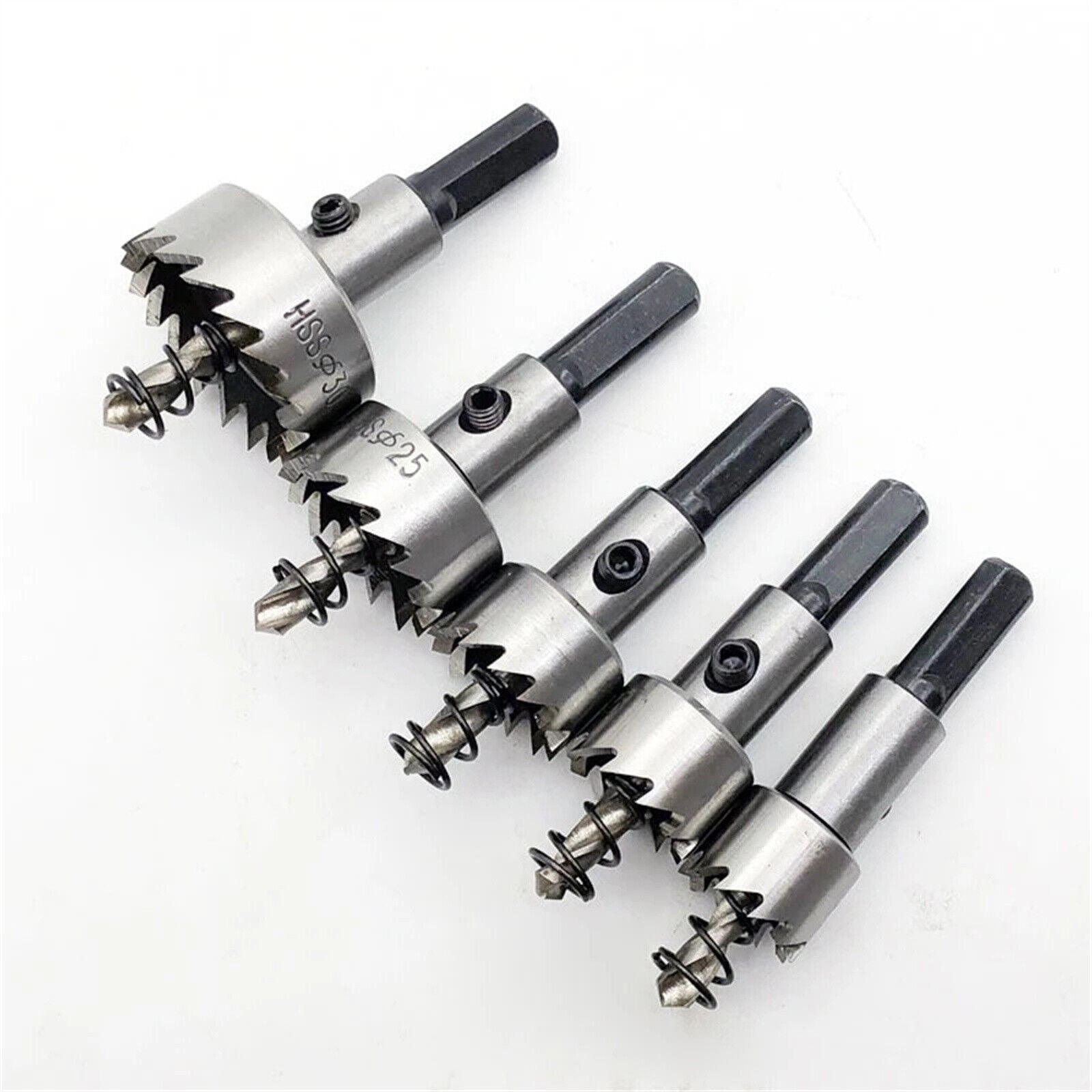 5PCS Hole Saw Tooth Kit HSS Stainless Steel Drill Bit Set Cutter for Metal Wood Set