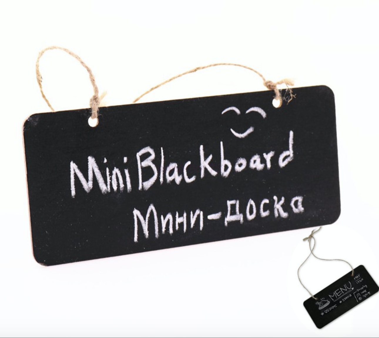 Mini Blackboard Message Boards Small Hanging Rope ChalkBoard Cafe 18 x 8cm