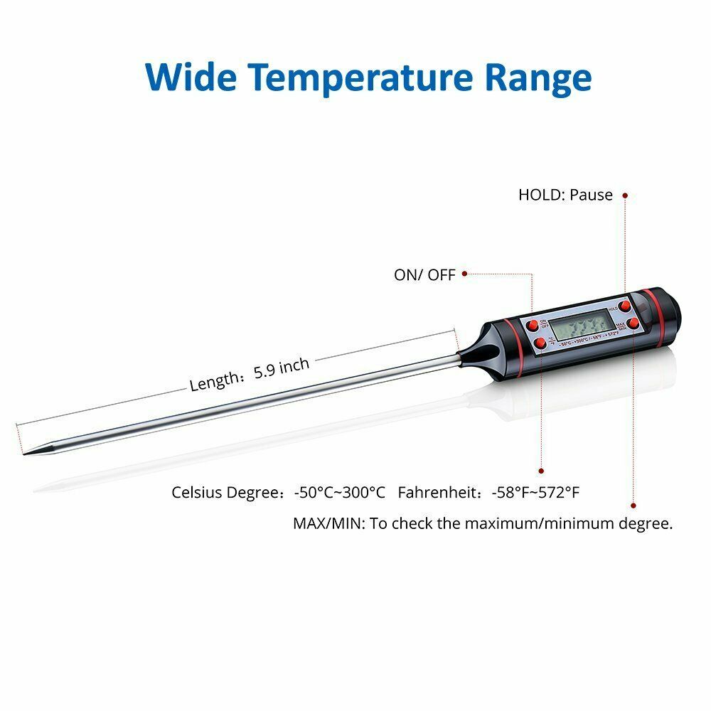 Instant Read Digital Electronic Kitchen Cooking BBQ Grill Food Meat Thermometer