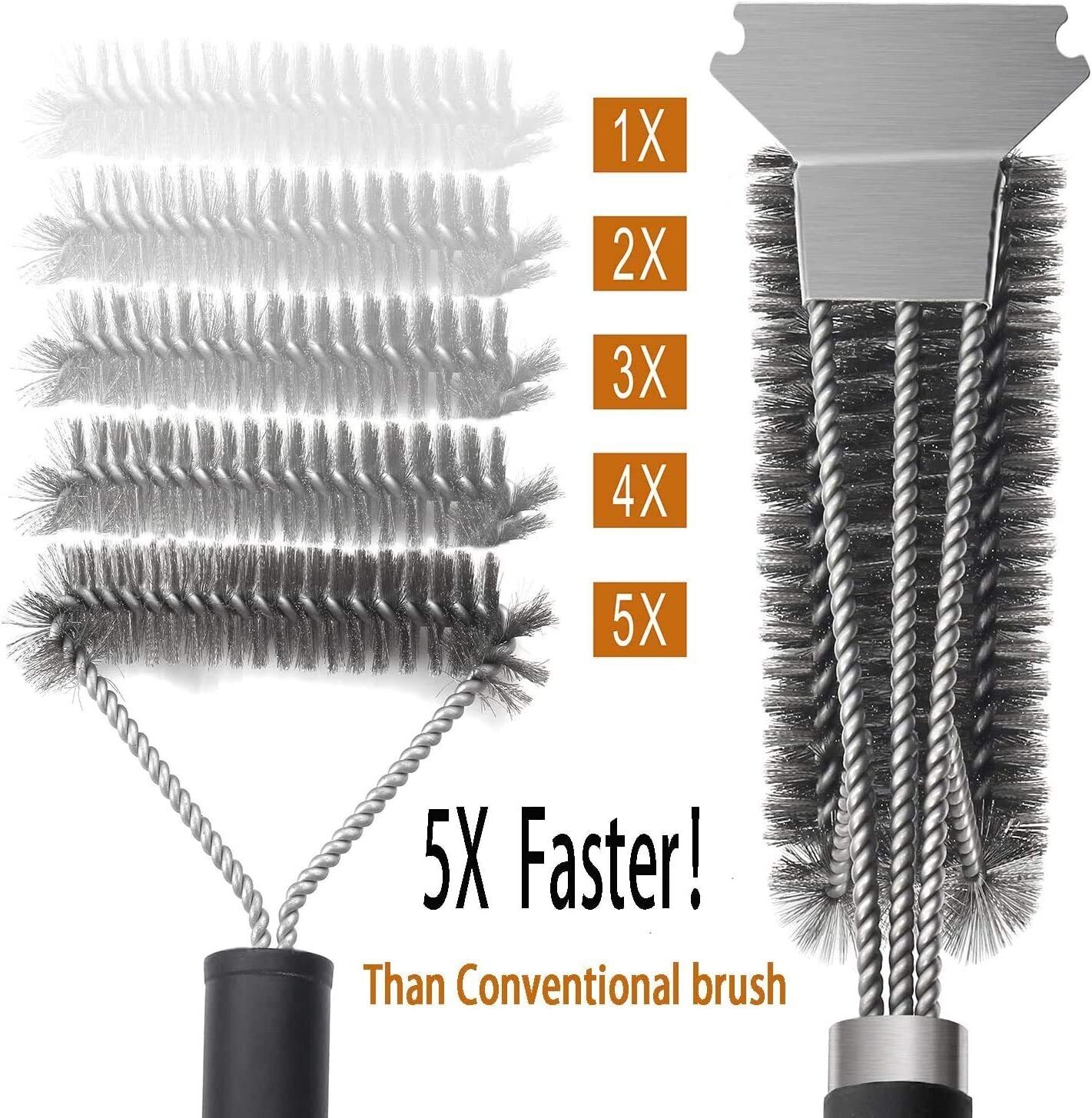 BBQ Grill Brush Scraper Cleaning Stainless Steel Cleaner Scrubber Scraper Tool