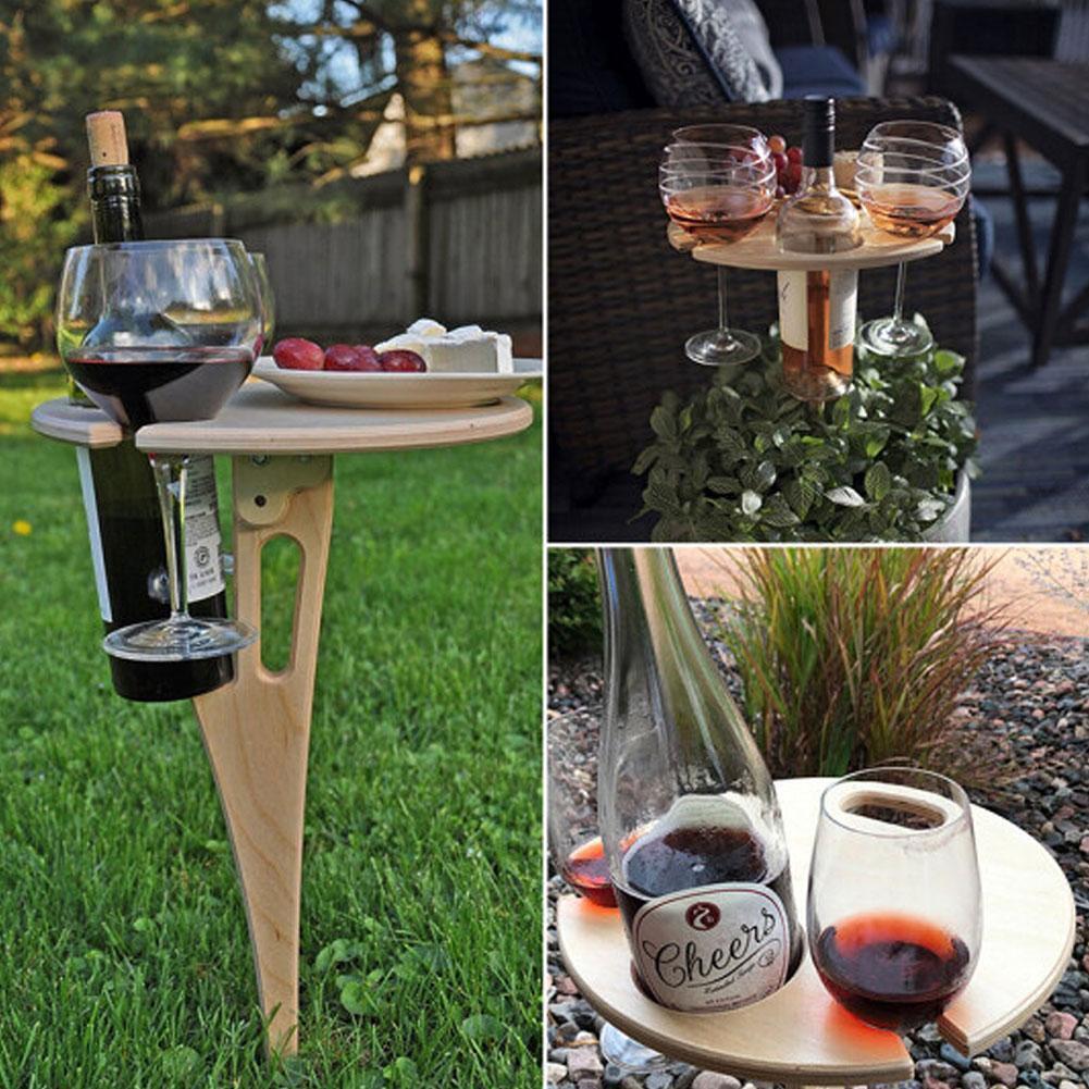 Outdoor Portable Wine Table, Foldable Wine Table Beach Portable Wine Table