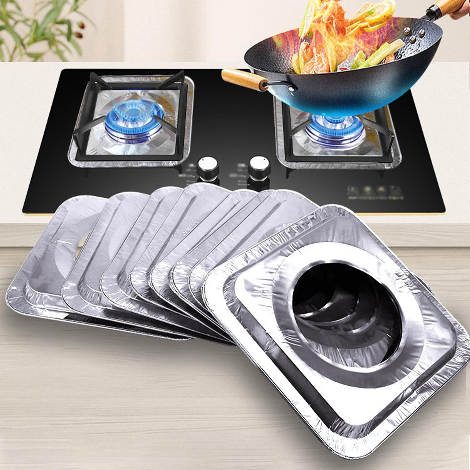 10PCS Stove Top Covers Reusable Non-stick Foil Gas Burner Protector Liner