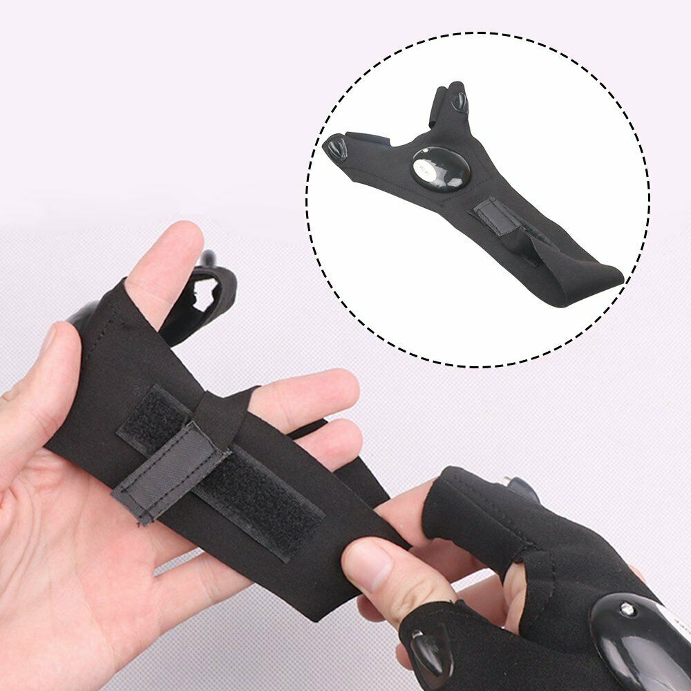 2pcs Finger Glove with LED Light Flashlight Gloves Outdoor Gear Rescue Night Fishing