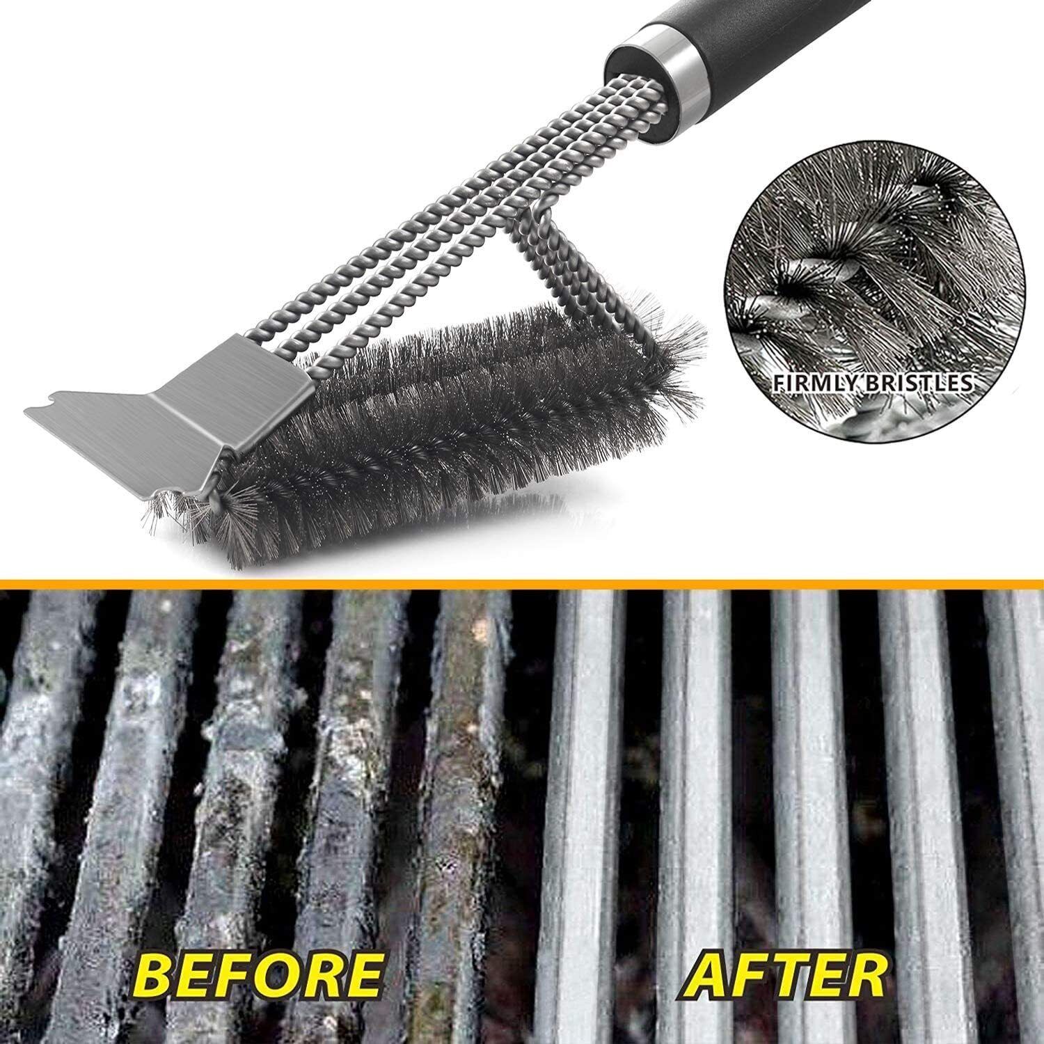 BBQ Grill Brush Scraper Cleaning Stainless Steel Cleaner Scrubber Scraper Tool