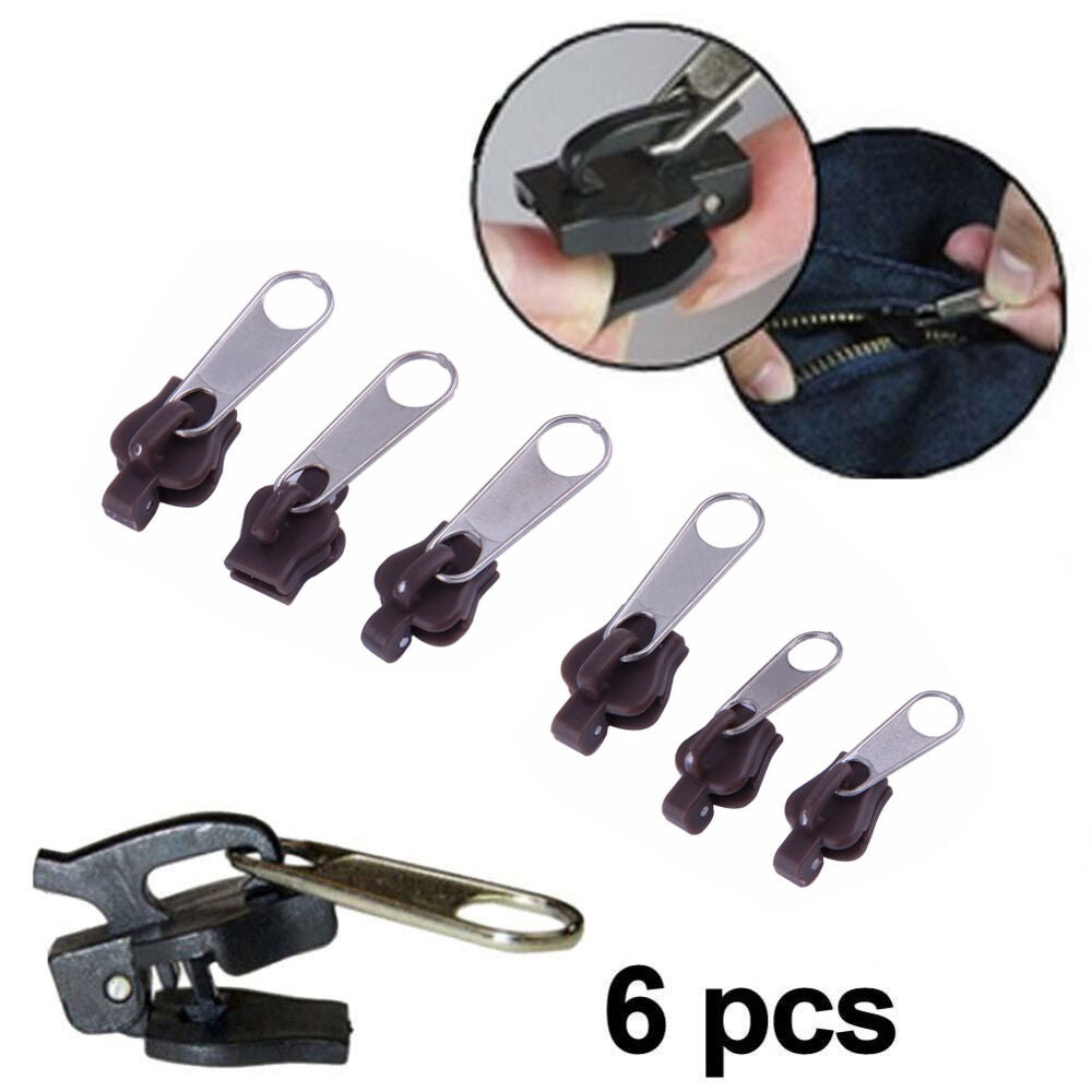 6PCS Fix A Zipper Zip Slider Puller Rescue Instant Repair Replacement Durable