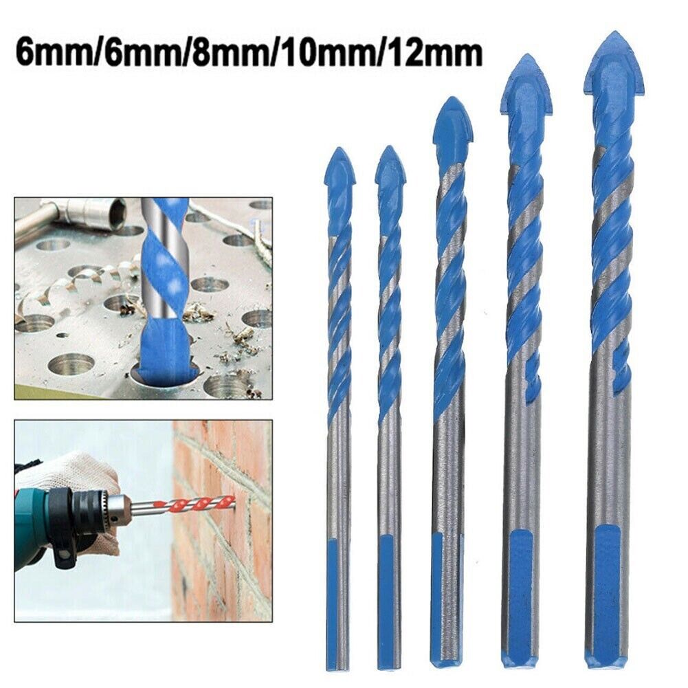 5PCS Masonry Drill Bits Set Tungsten Carbide For Masonary Concrete Brick Stone