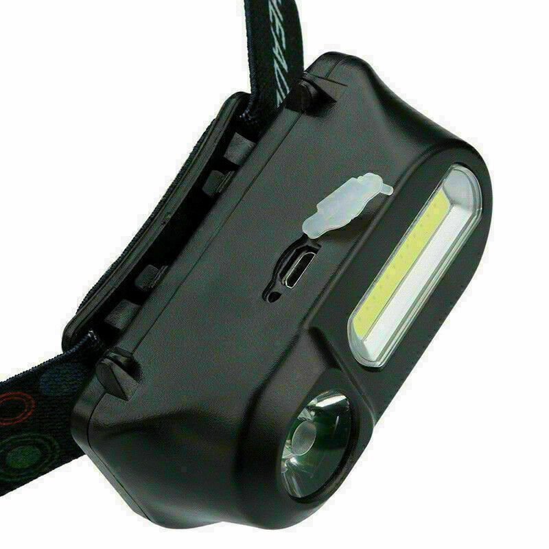 COB LED Headlight Headlamp Flashlight USB Rechargeable Torch Camping Hiking Night Fishing Light