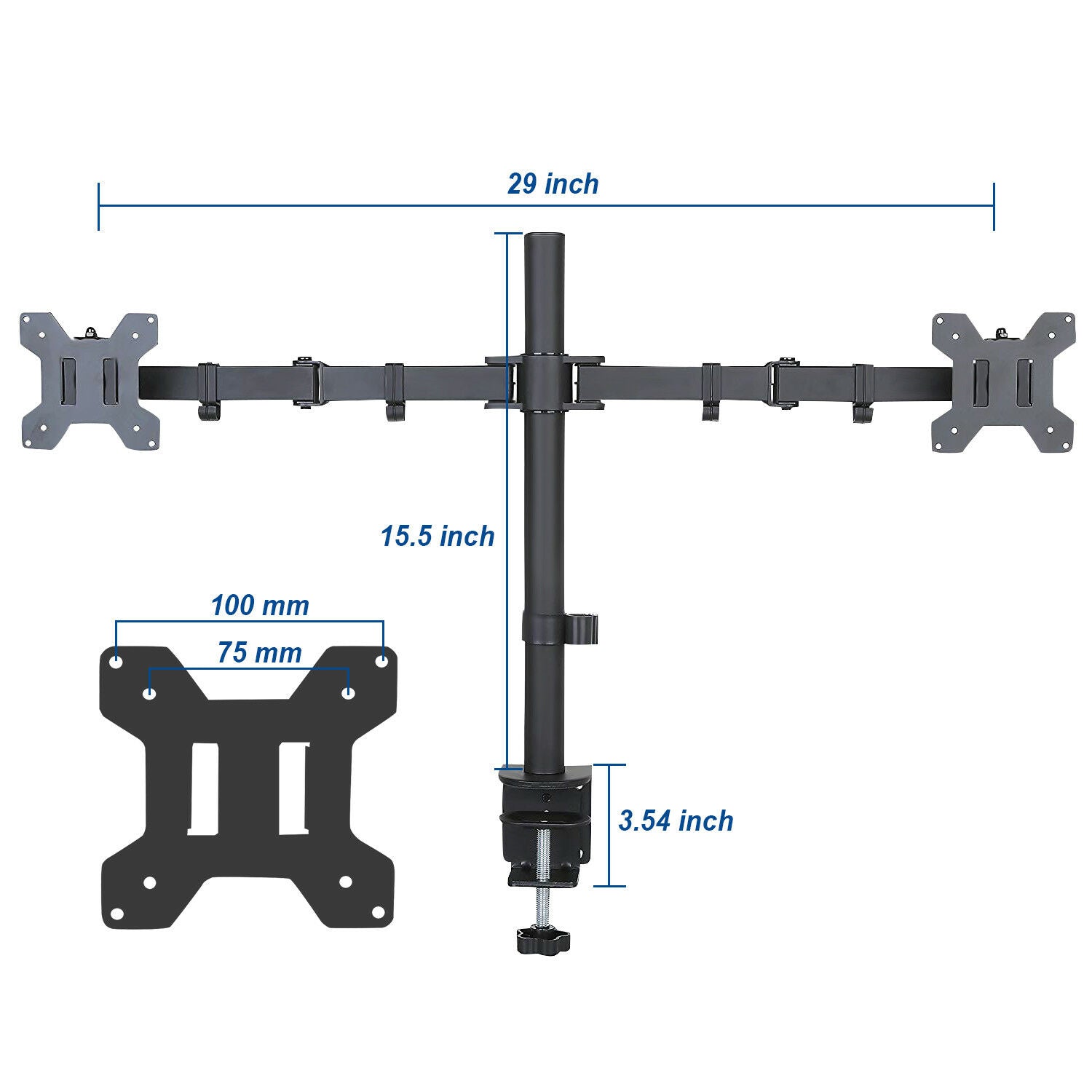 Adjustable 2 Arm Desk Monitor Stand