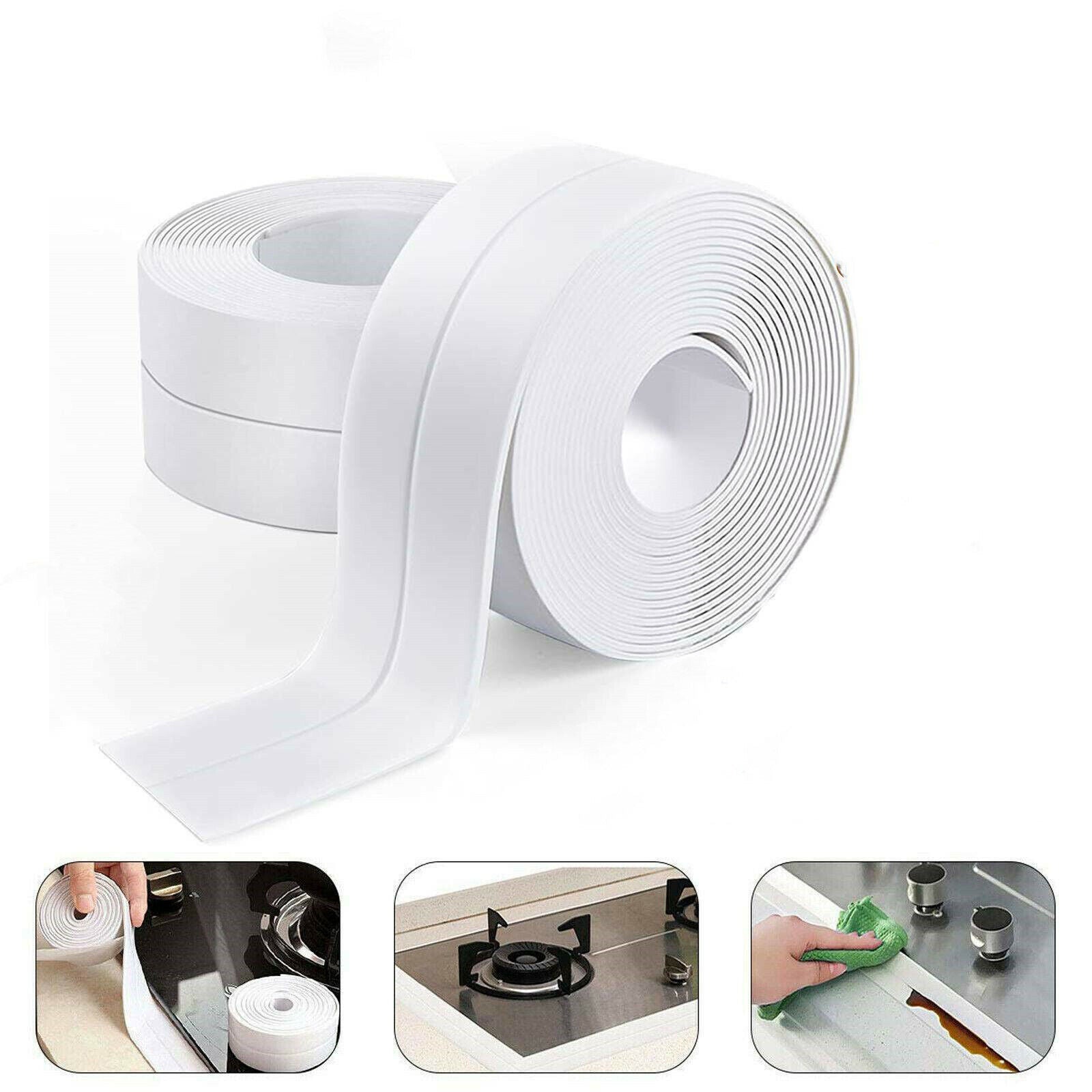 38MM*3.2M Kitchen Corner Sealant Tape Roll Waterproof Adhesive Sink Stove Gap Sticker Tool