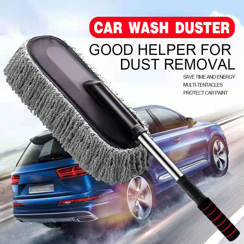 Car Wash Duster Cleaning Microfiber Telescoping Brush Dusting Dust Wax Mop