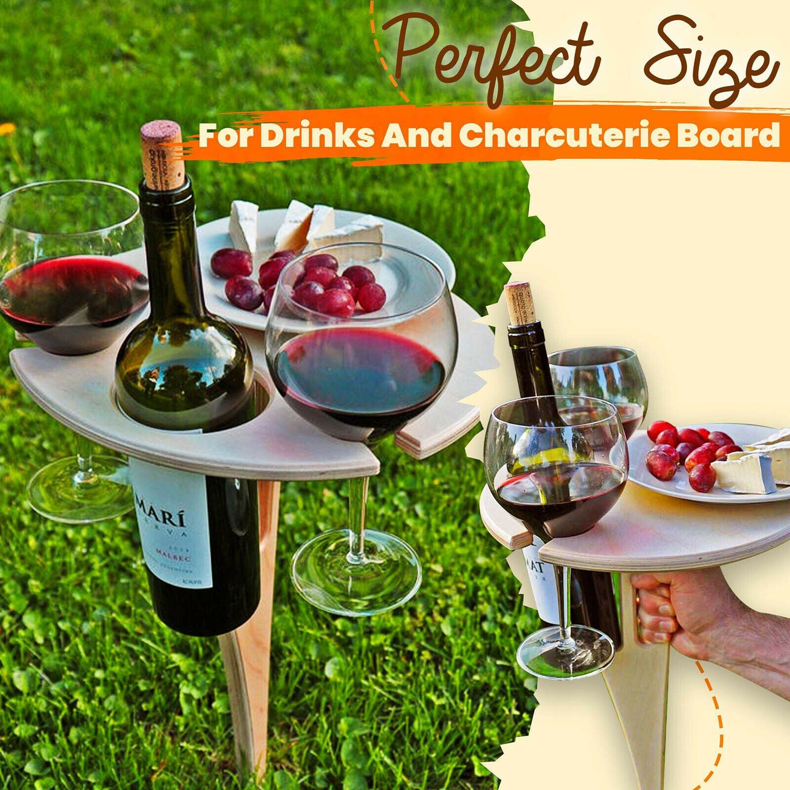 Outdoor Portable Wine Table, Foldable Wine Table Beach Portable Wine Table