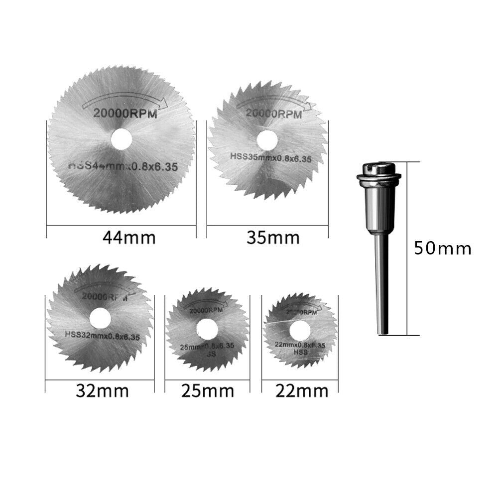 6pcs HSS Saw Disc Blades Set Cutting Wood Aluminum