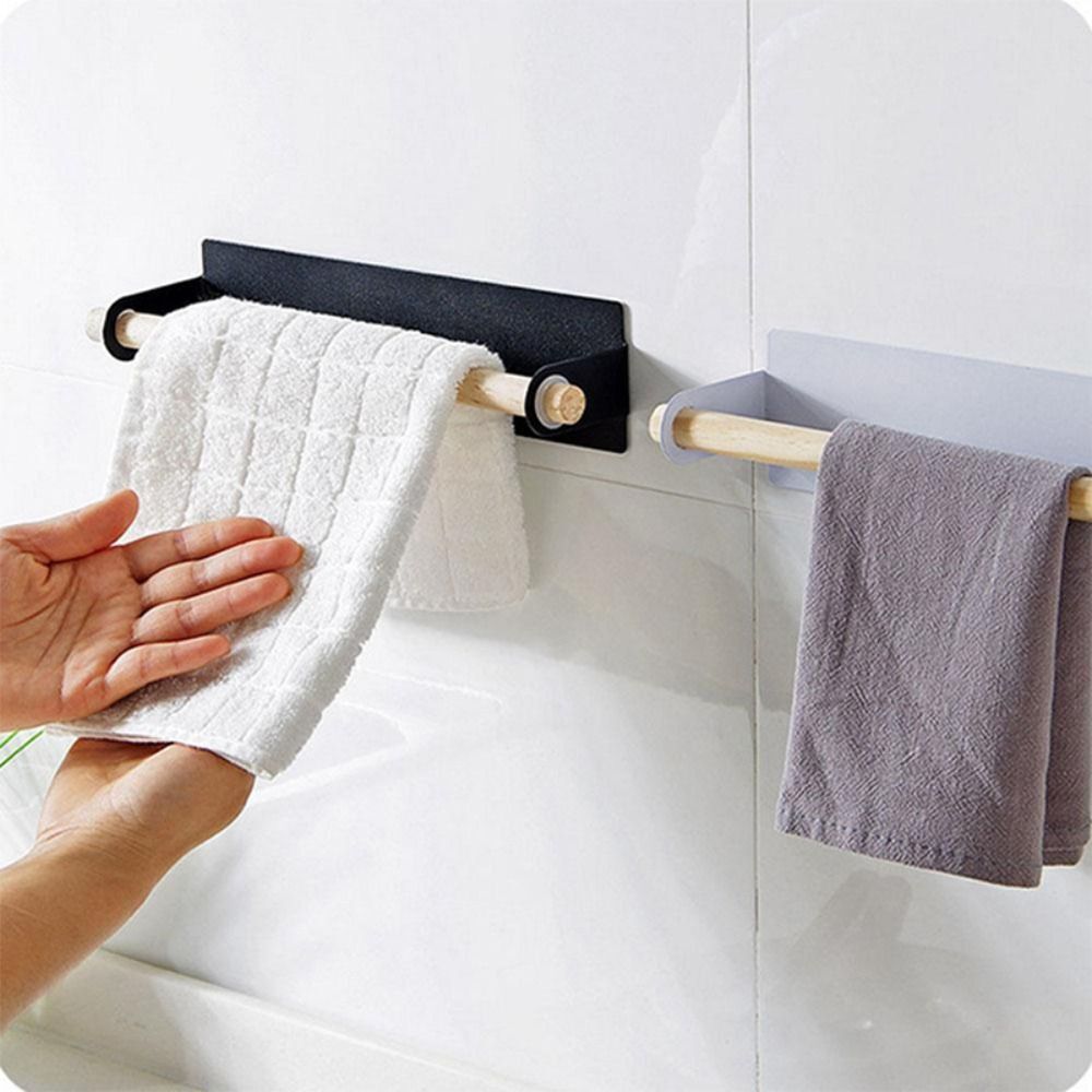 Self-Adhesive Towel Rod Towel Bar Stick on Wall Bath Towel Holder Rail Rack