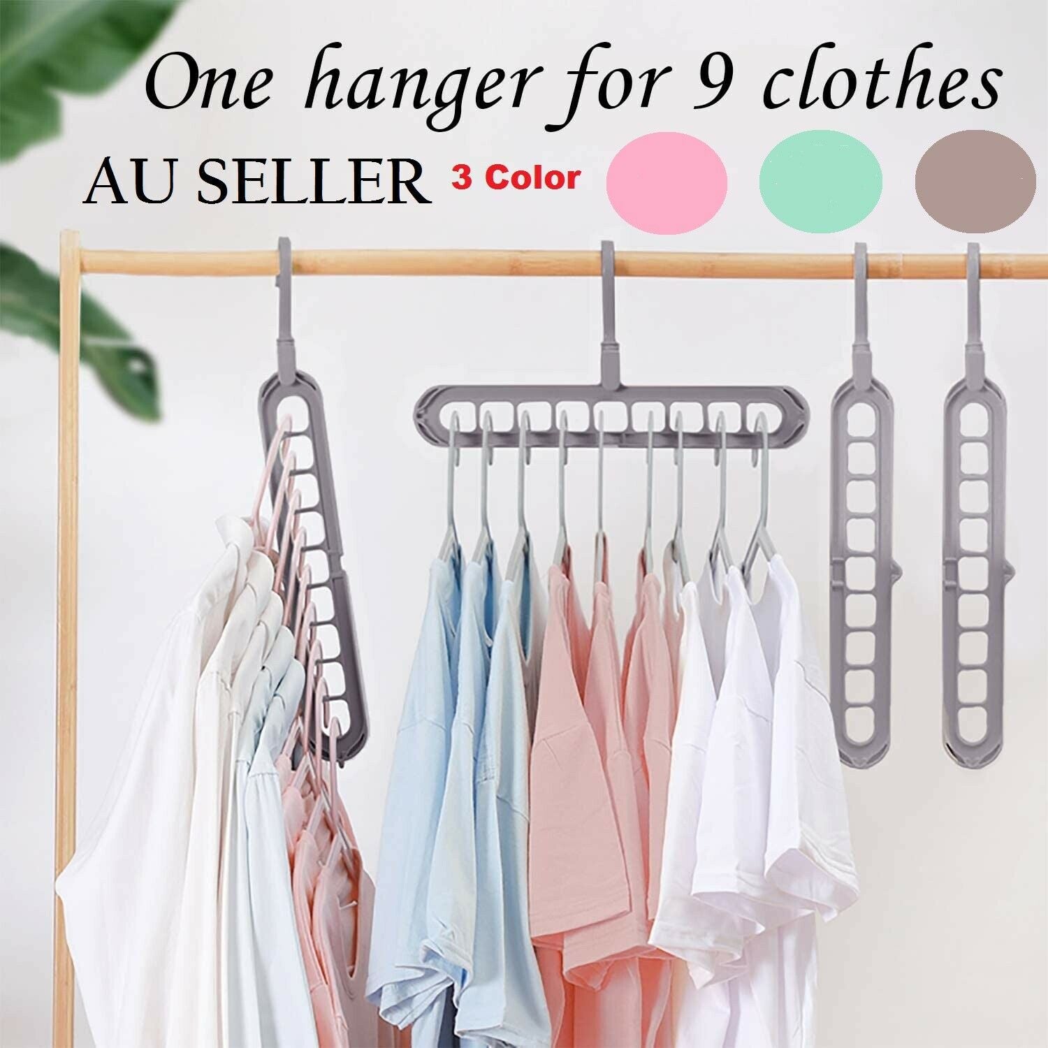 Multipurpose Clothes Hanger Space Saving Folding Hook Wardrobe Rack Coat Pants