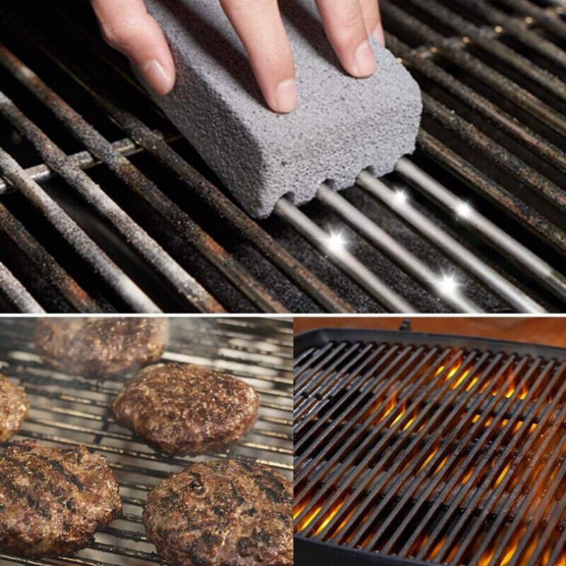 2Pcs BBQ Grill Cleaning Brick Block Barbecue Cleaning Stone-BBQ Cleaner Tool New