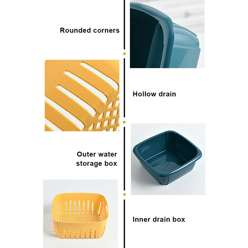 Multifunction Double-layer Drain Basket With Lid Container