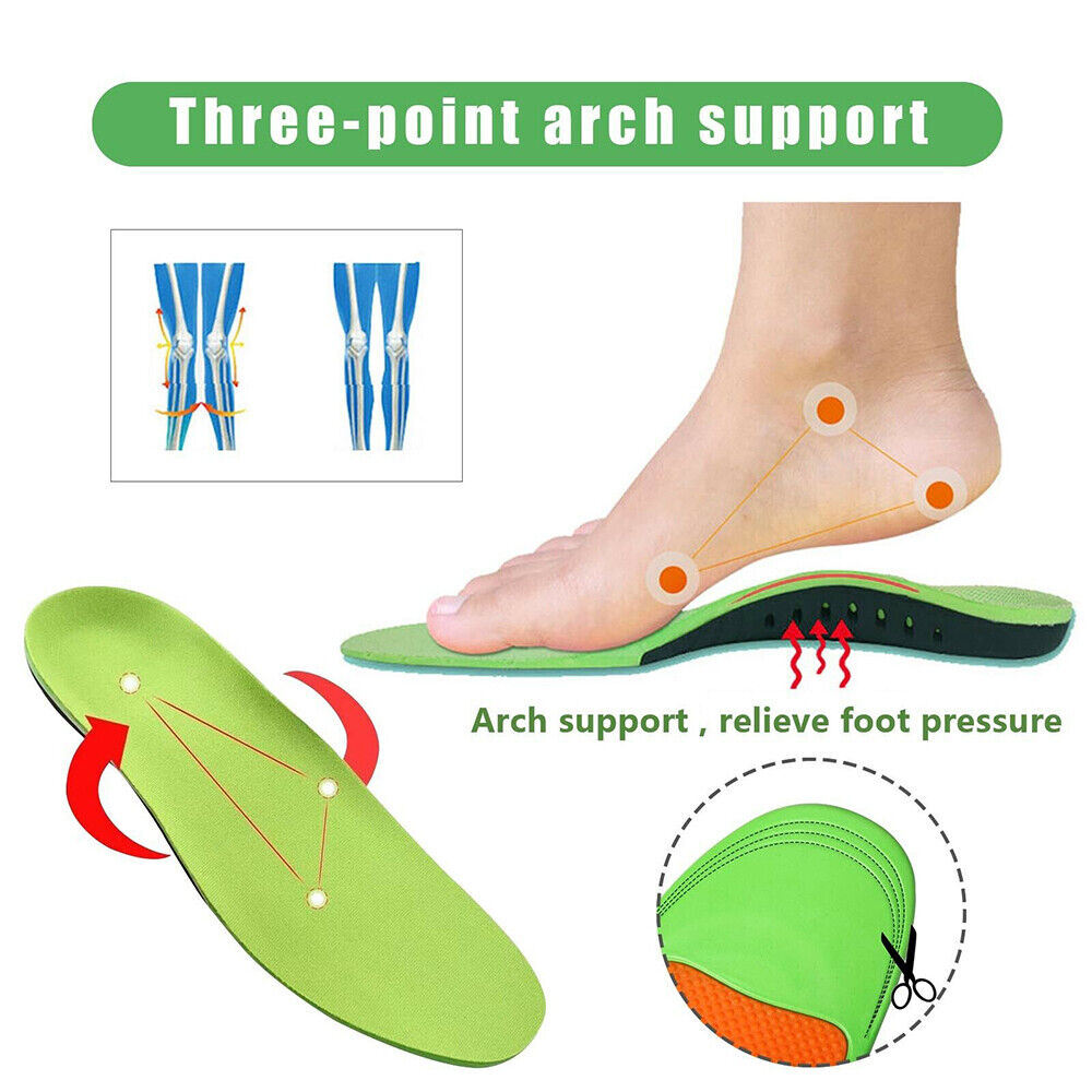 A Pair Orthotic Insoles Arch Support Flat Foot High Plantar Feet Fasciitis Pad Insert